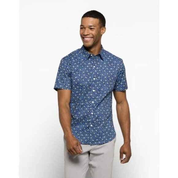 Bonobos Stretch Riviera Short Sleeve Men's Shirt Floral Print Slim Fit L 268983